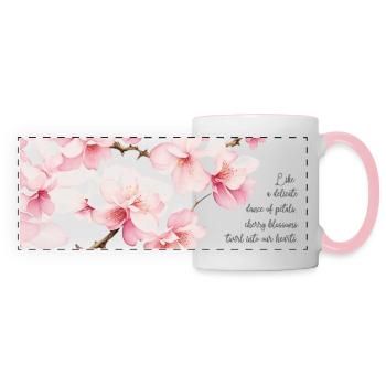 Elegance in Every Sip: Sakura Blossom Coffee Mug - Panoramic Mug - white/pink - Front