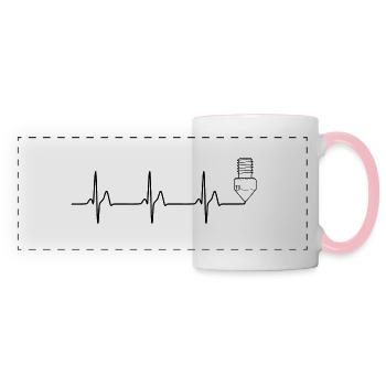 Druck 3d heartbeat Herzfrequenz EKG - Panoramatasse - Weiß/Pink - Vorne