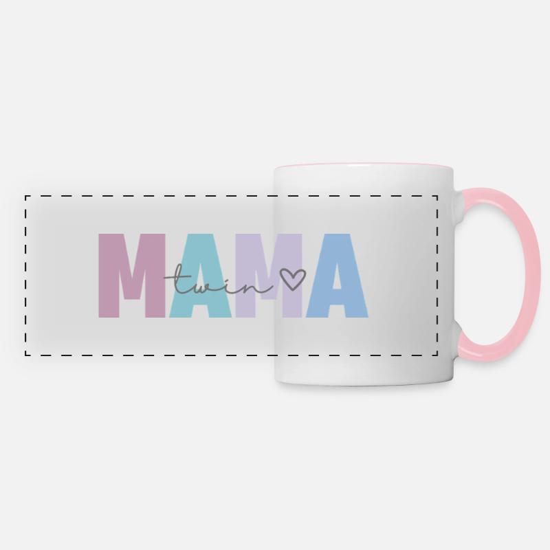 Twin Mama - Panoramic Mug - white/pink