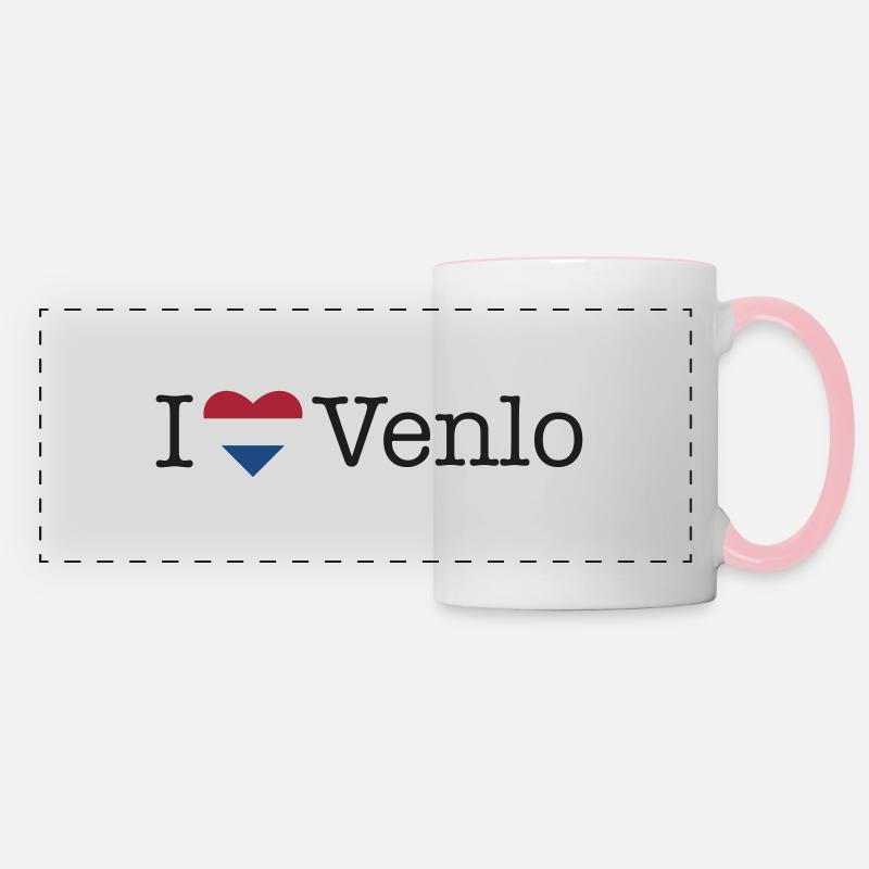 I love Venlo - Panoramic Mug - white/pink