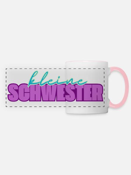 Kleine Schwester - Panoramatasse - Weiß/Pink