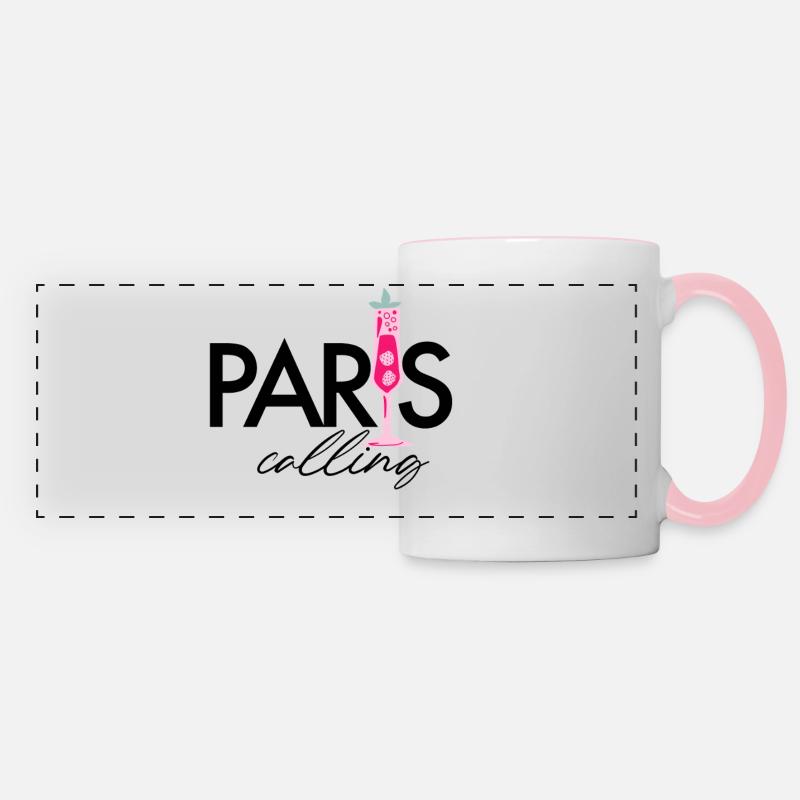 Paris calling - Paris calling - Mug panoramique contrasté et blanc - blanc/rose