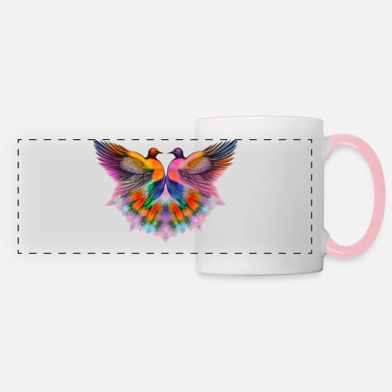 Rainbow Birds of a Feather - Panoramic Mug - white/pink