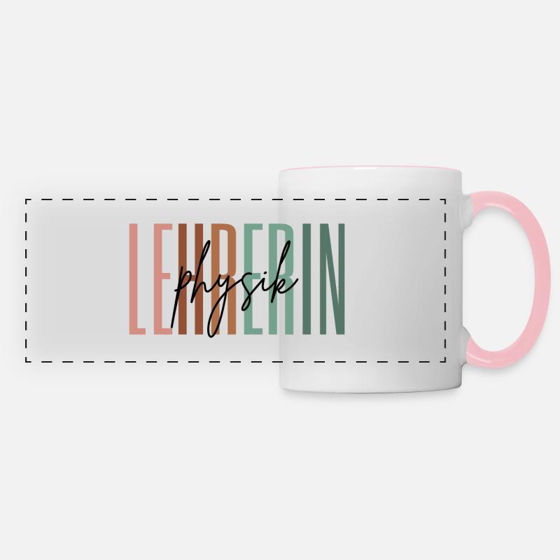 Lehrerin Physik Physiklehrerin Lehramt Geschenk - Panoramatasse - Weiß/Pink