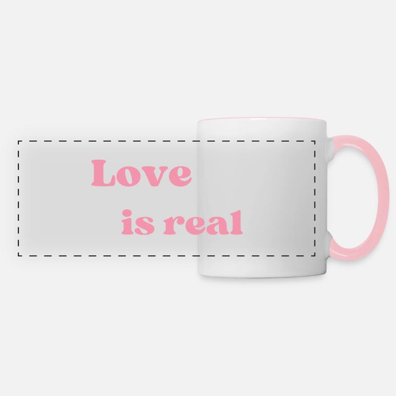 Love is Real - Panoramic Mug - white/pink