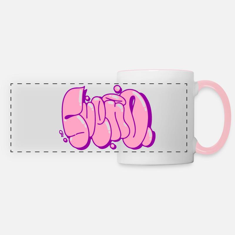 Traum-Graffiti - Panoramatasse - Weiß/Pink
