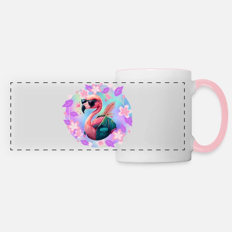 Pink flamingo - Panoramic Mug - white/pink