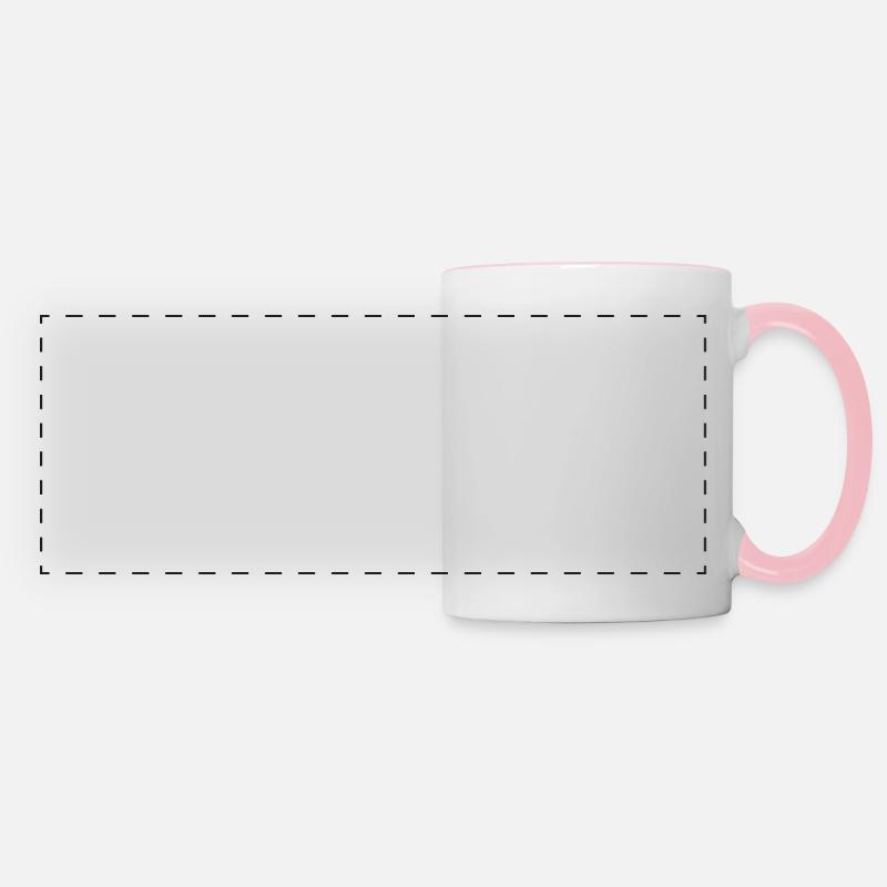 Dessin de visage de fleurs Minimaliste - Mug panoramique contrasté et blanc - blanc/rose