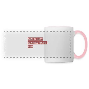 Girls just wanna have FUN damental human rights! - Panoramic Mug - white/pink - Front
