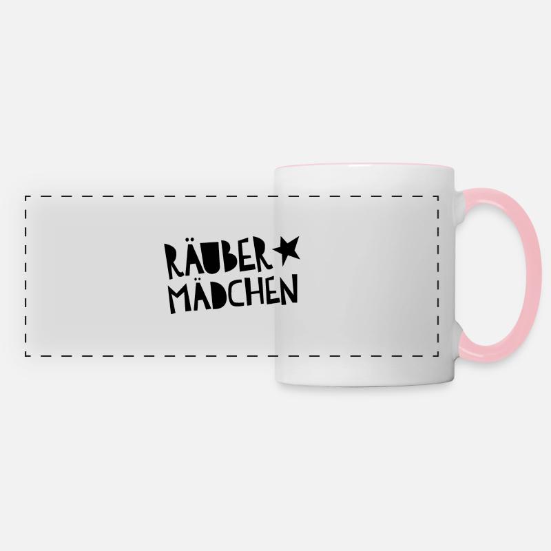 Räuber mädchen - Panoramatasse - Weiß/Pink