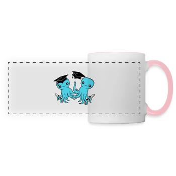 2 Oktopus zwei Schulabschluss bestanden College - Panoramatasse - Weiß/Pink - Vorne