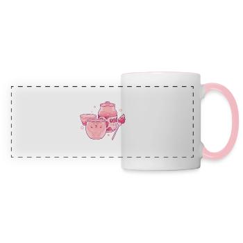 Pinkes Häschen - Panoramatasse - Weiß/Pink - Vorne