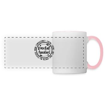 Assistant dentaire Vintage Cadeau - Mug panoramique contrasté et blanc - blanc/rose - Devant
