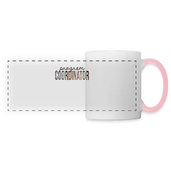 Program Coordinator Leopard Print Funny - Panoramic Mug - white/pink - Front