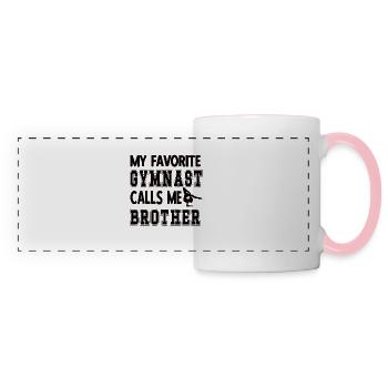 Gymnastique Frère Fier Gymnaste Frère Cadeaux - Mug panoramique contrasté et blanc - blanc/rose - Devant