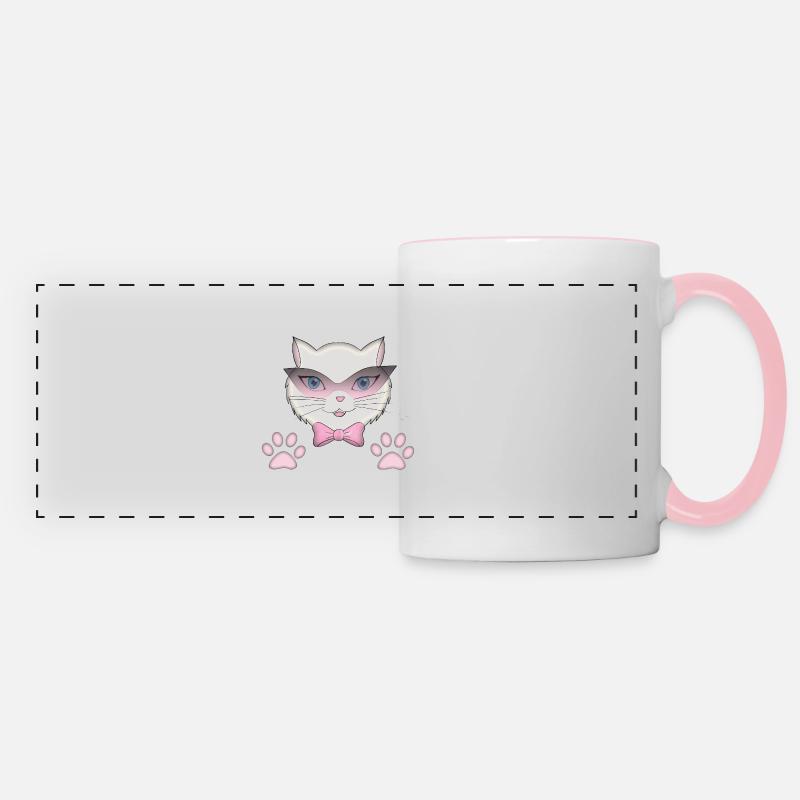 Cat Cat - Panoramic Mug - white/pink