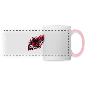 Conception de football albanais - Mug panoramique contrasté et blanc - blanc/rose - Devant