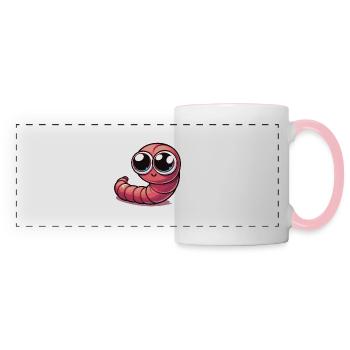 Petit ver - Mug panoramique contrasté et blanc - blanc/rose - Devant