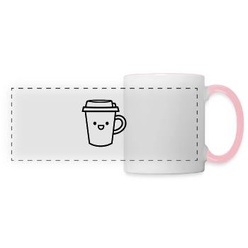 Kaffeebecher - Panoramatasse - Weiß/Pink - Vorne