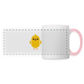 poussin - Mug panoramique contrasté et blanc - blanc/rose - Devant