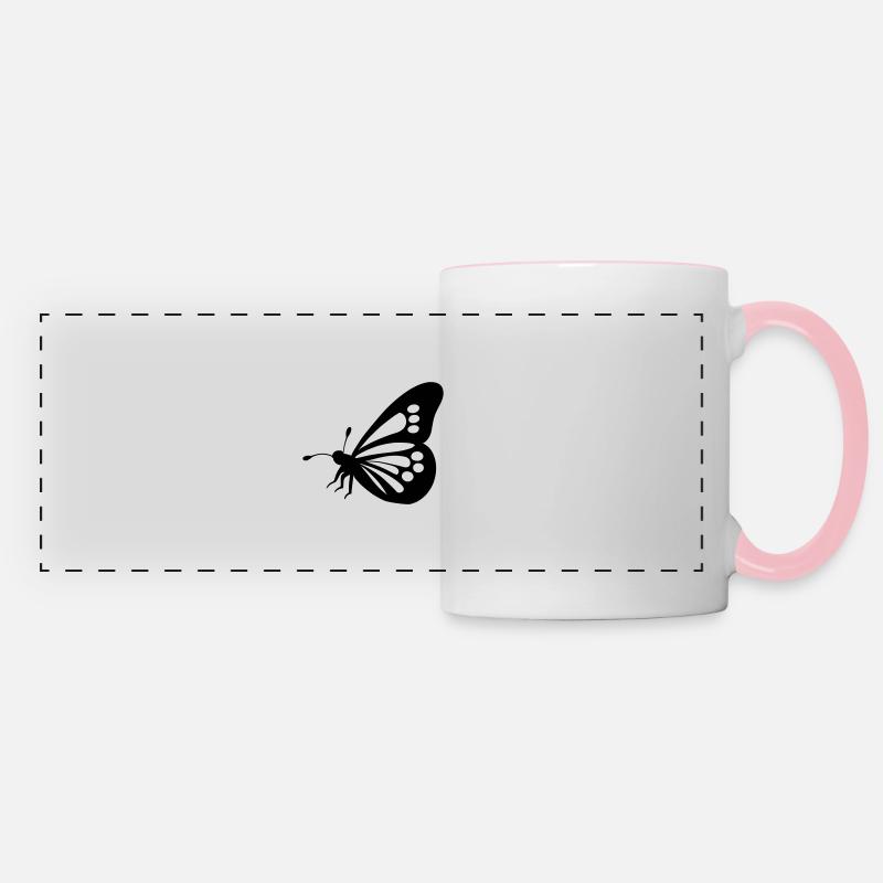 papillon - Mug panoramique contrasté et blanc - blanc/rose