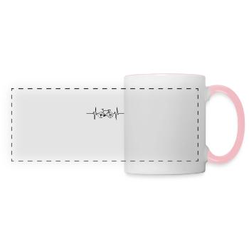 Heartbeat Bicycle Pulse Road Bike - Panoramic Mug - white/pink - Front