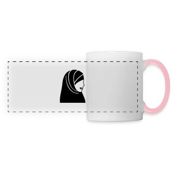 Hijab Kopftuch Muslimische Frau - Panoramatasse - Weiß/Pink - Vorne