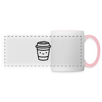 Kaffeebecher - Panoramatasse - Weiß/Pink - Vorne