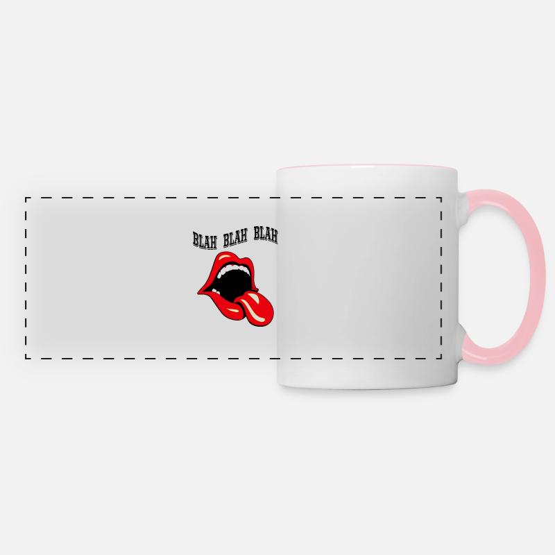 Langue bla bla bla graphique - Mug panoramique contrasté et blanc - blanc/rose