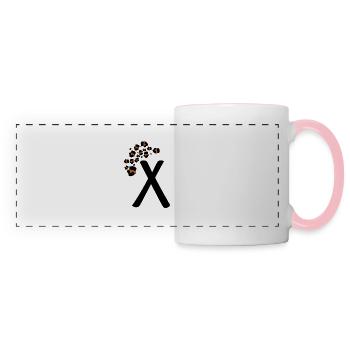 Buchstabe x Leopardenmuster - Panoramatasse - Weiß/Pink - Vorne