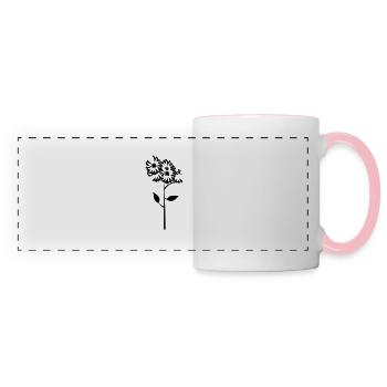 Flower with stem - Panoramic Mug - white/pink - Front