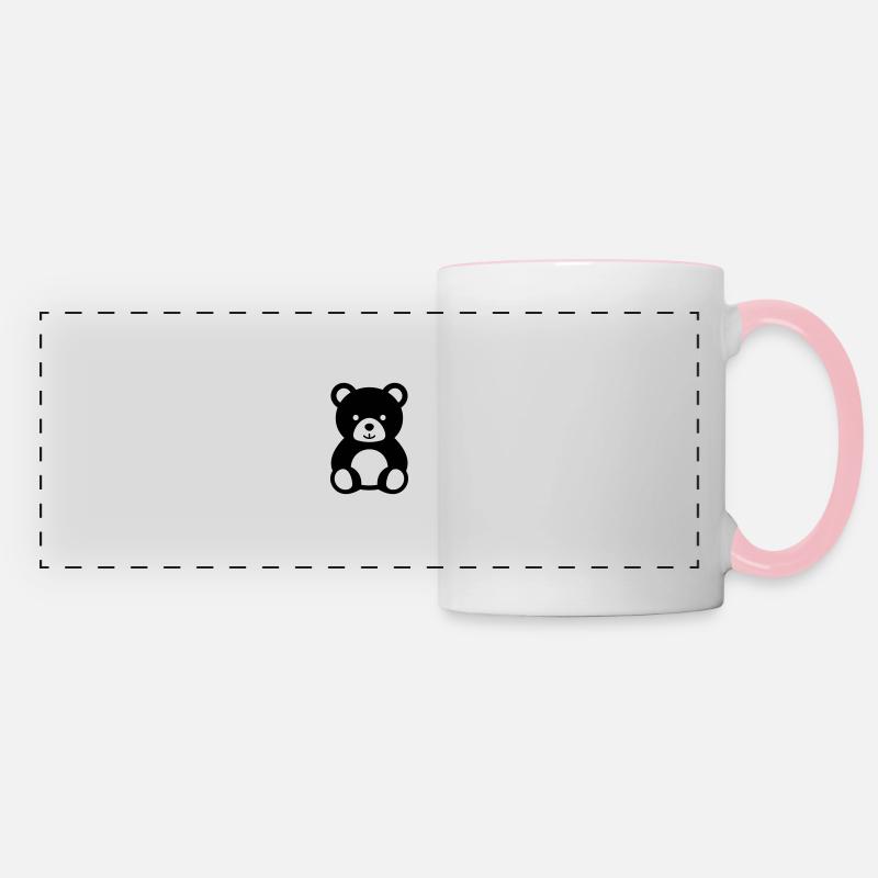 Bear cub - Panoramic Mug - white/pink