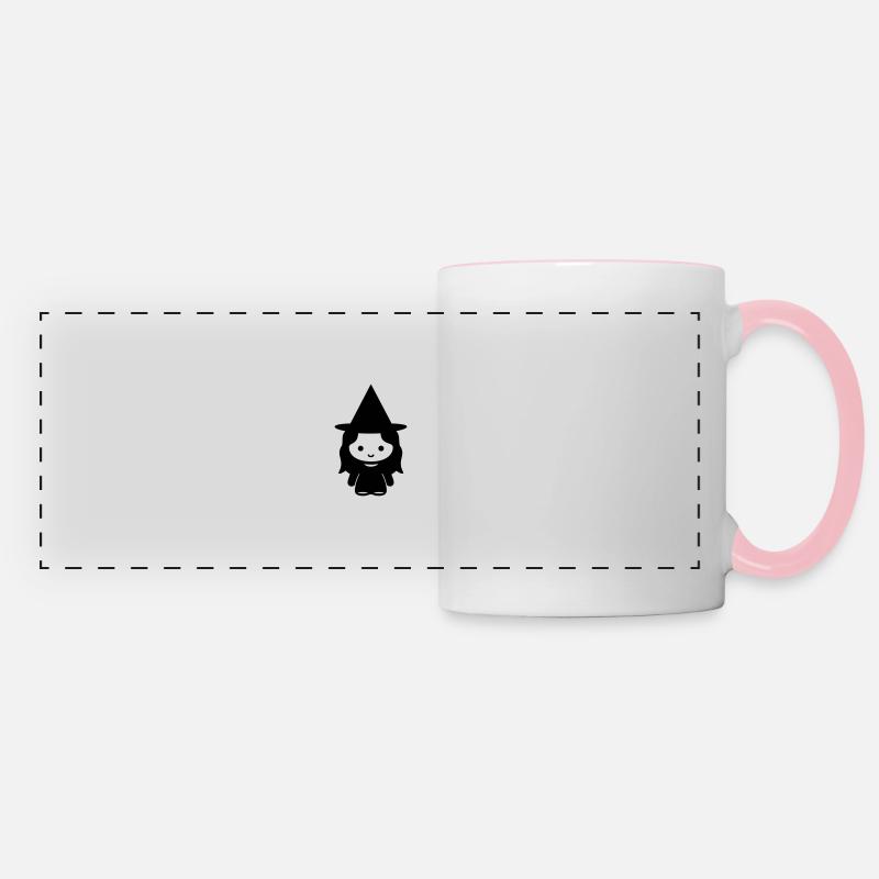 Petite sorcière - Mug panoramique contrasté et blanc - blanc/rose