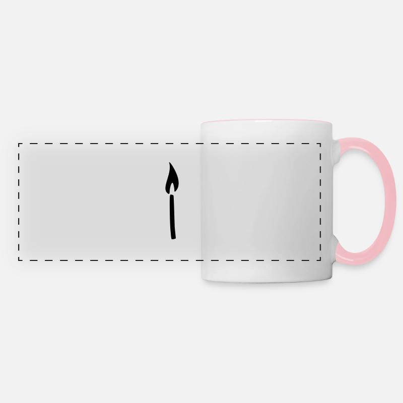 Match Candle - Panoramic Mug - white/pink
