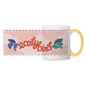 Early Bird - Mug panoramique contrasté et blanc - blanc/jaune - Devant