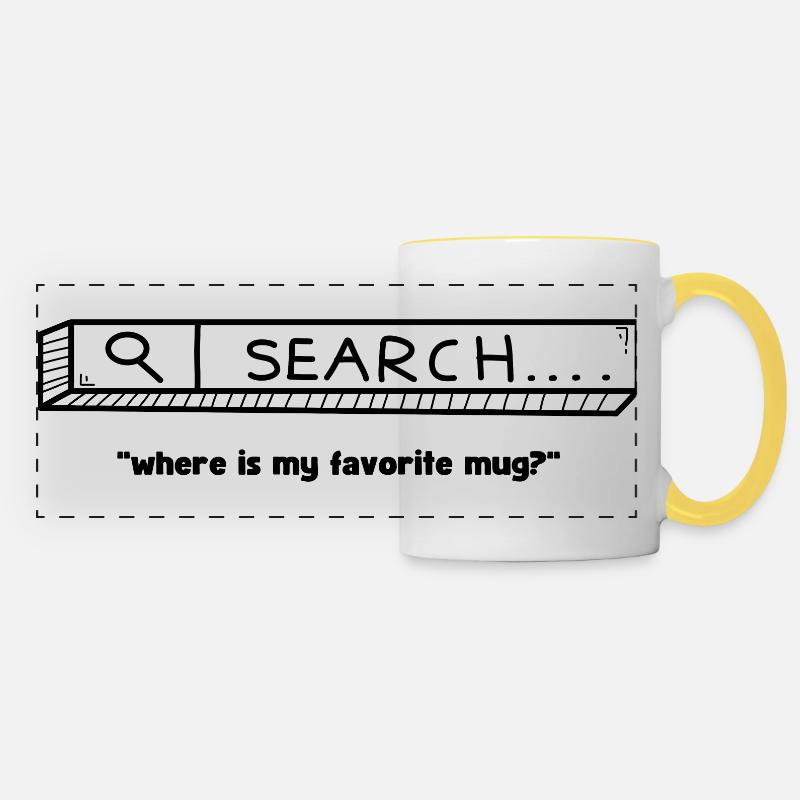 favorite mug - Panoramatasse - Weiß/Gelb