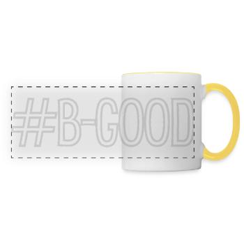 #B – Guter Druck - Panoramatasse - Weiß/Gelb - Vorne