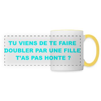 Autocollant Punchline Voiture - Mug panoramique contrasté et blanc - blanc/jaune - Devant