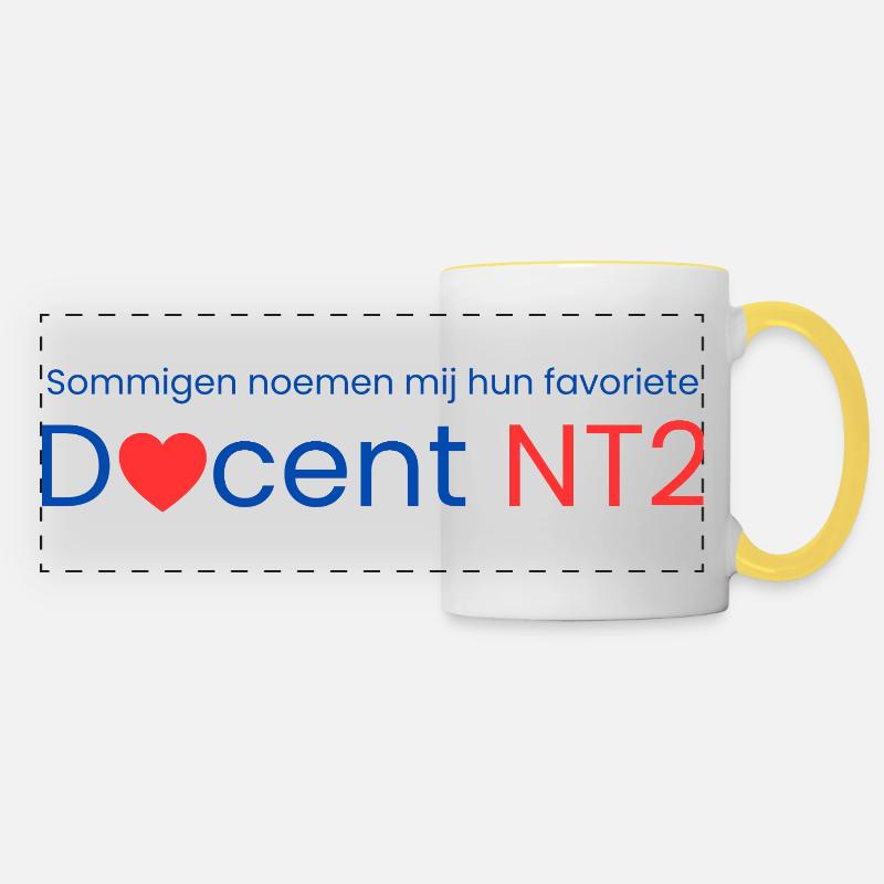 Favourite NT2 teacher - Panoramic Mug - white/yellow