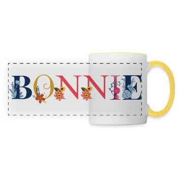 BONNIE name adorned with flowers - Panoramic Mug - white/yellow - Front
