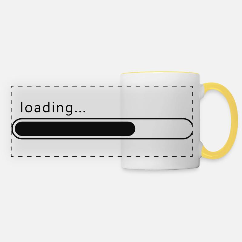 upload - Panoramic Mug - white/yellow