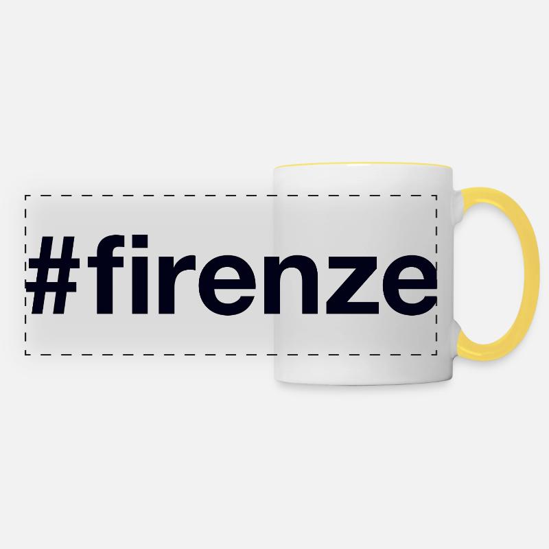FIRENZE Hashtag Florence - Mug panoramique contrasté et blanc - blanc/jaune