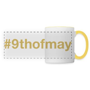 geboren am 9. Mai Geburtstag birthday - Panoramatasse - Weiß/Gelb - Vorne