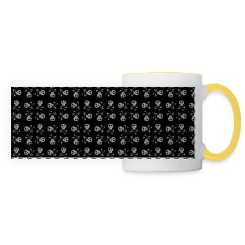 Skull mug -panoramic mug - coffee cup - Panoramic Mug - white/yellow - Front