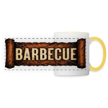 Barbecue Font - Panoramic Mug - white/yellow - Front