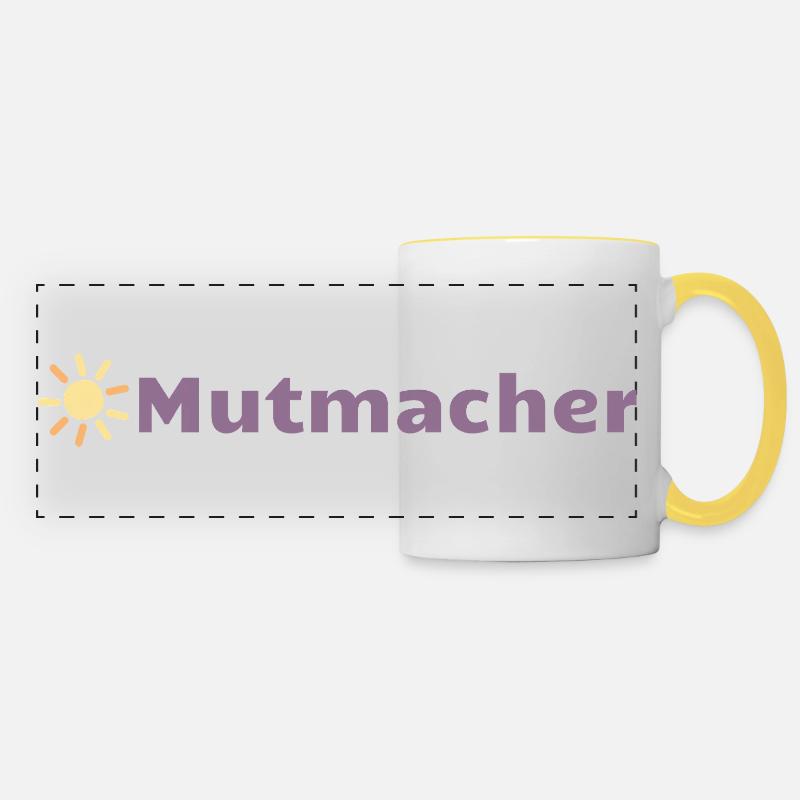Mutmacher - Panoramatasse - Weiß/Gelb