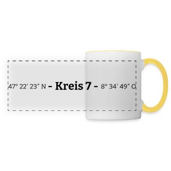Coordonnées District 7 Zurich - Mug panoramique contrasté et blanc - blanc/jaune - Devant