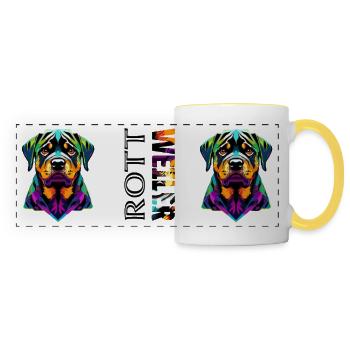 Rottweiler  - Panoramatasse - Weiß/Gelb - Vorne