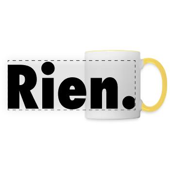 Nothing. or almost nothing satirical slogan anti slogan - Panoramic Mug - white/yellow - Front