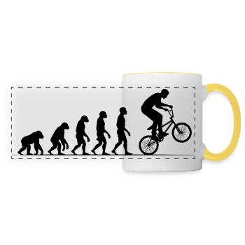 Autocollant de maillot BMX Evolution pour BMX Rider - Mug panoramique contrasté et blanc - blanc/jaune - Devant